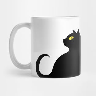 Black cat side stare Mug